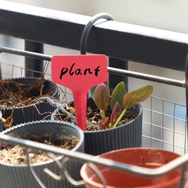 Red T-Shaped Plant Labels